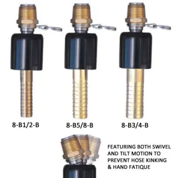 SuperKlean® 8-B3/4-B Ball Type Swivel Hose Adapter, Brass and Stainless Steel